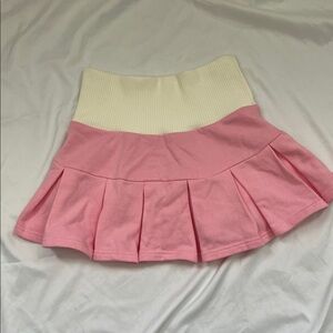 AKIRA Pink and Cream Skater Skirt